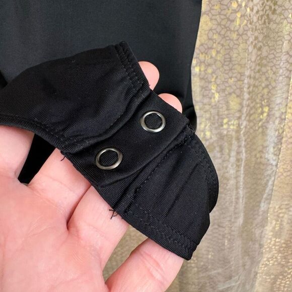 Express Black Asymmetrical Strappy Jersey Knit Smooth Bodysuit XS - Picture 4 of 6